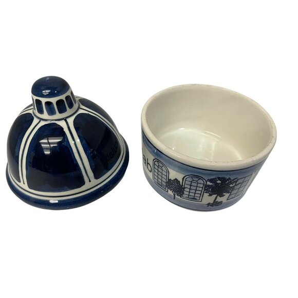 Vintage Handgemaakt DELFTS BLAUW Covered Sugar Bowl Old Dutch Kitchen Holland 4" - Picture 4 of 10